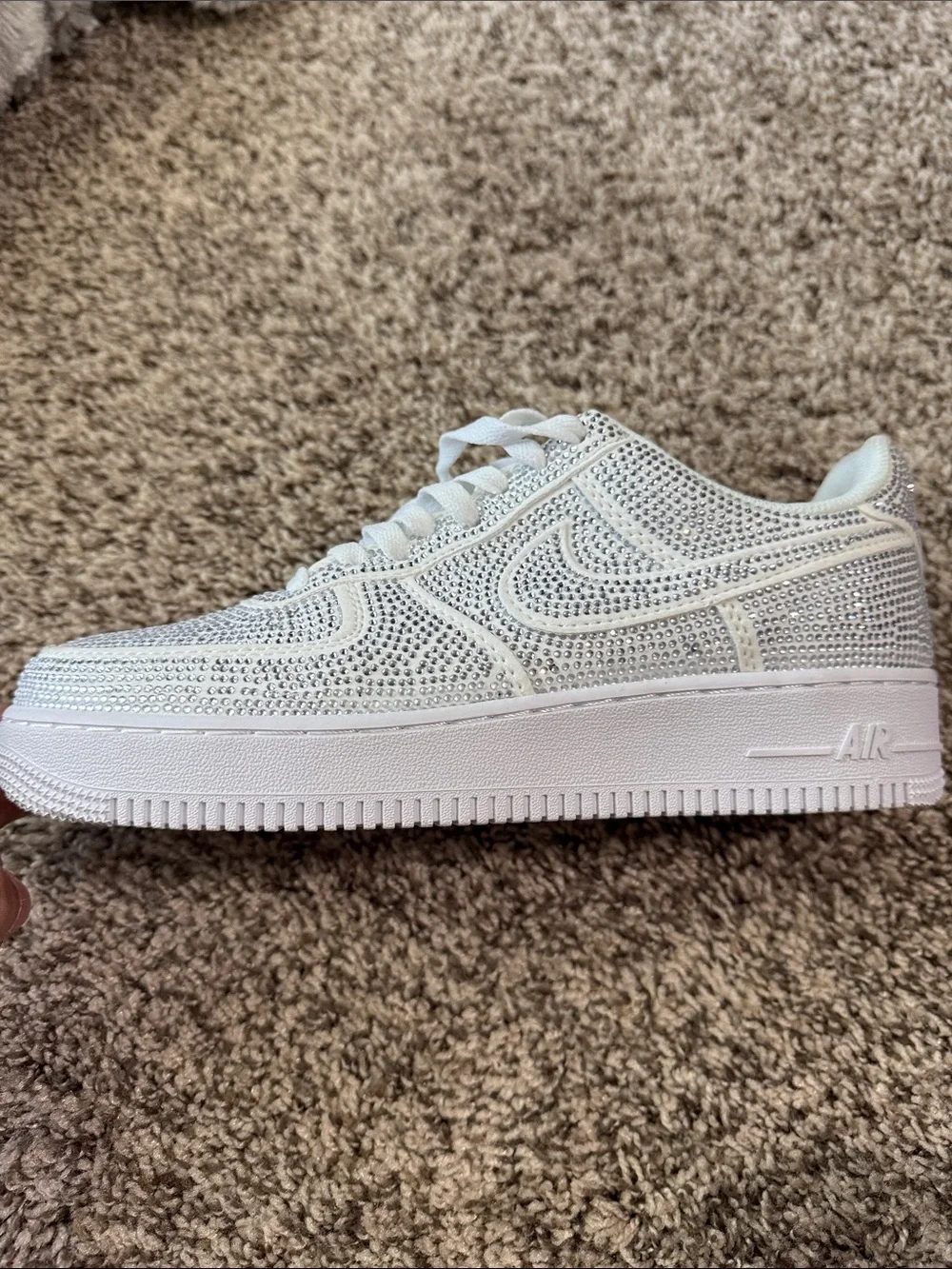 Nike Women's White Crystal Rhinestone Athletic Sneakers